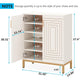 Entryway Shoe Cabinet with 2 Doors | 5 Tier | 37’’ White and Gold BM336902