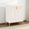 Entryway Shoe Cabinet with 2 Doors | 5 Tier | 37" White and Gold