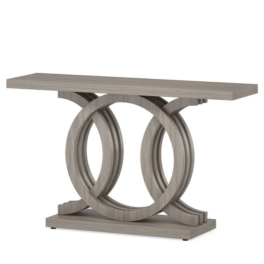 Sofa Console Table w Geometric Double C Base | 55’’ Farmhouse Gray BM336905