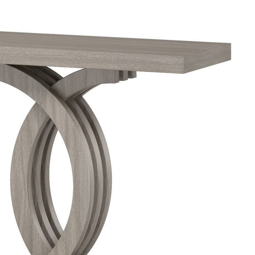 Sofa Console Table w Geometric Double C Base | 55’’ Farmhouse Gray BM336905