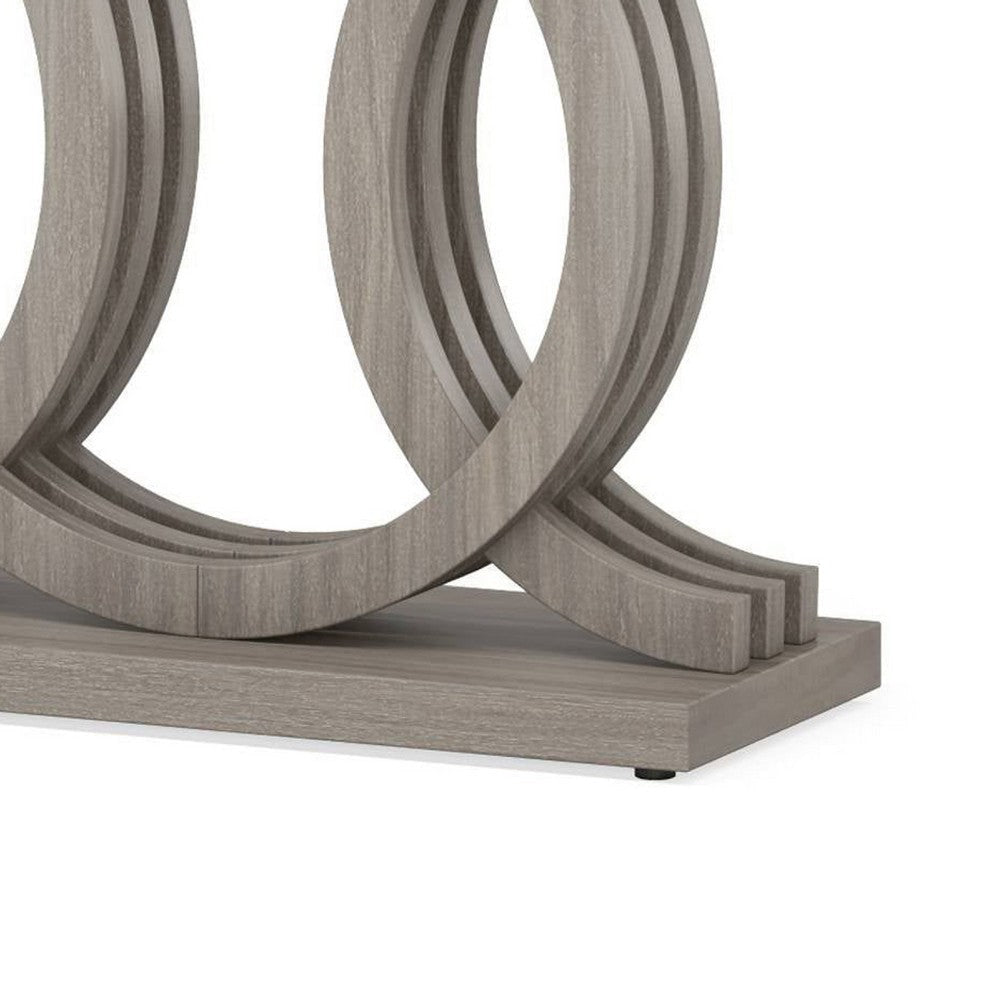 Sofa Console Table w Geometric Double C Base | 55’’ Farmhouse Gray BM336905