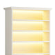 Modern Shoe Cabinet w LED Lights | Bun Feet | 9 Tier White Wood | 69’’ BM336908