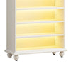 Modern Shoe Cabinet w LED Lights | Bun Feet | 9 Tier White Wood | 69’’ BM336908