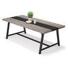 Farmhouse Dining Table | 71’’ Rectangular Gray Black Accent Top BM336910