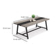 Farmhouse Dining Table | 71’’ Rectangular Gray Black Accent Top BM336910