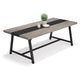 Farmhouse Dining Table | 71" Rectangular Gray Black Accent Top