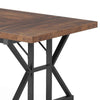 Farmhouse Dining Table | 71’’ Brown Wood Top | Black Metal Base BM336911