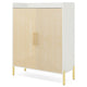 Modern Foyer Shoe Cabinet | 6 Tier Design w 2 Doors | White Brown Wood BM336913