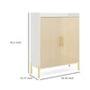 Modern Foyer Shoe Cabinet | 6 Tier Design w 2 Doors | White Brown Wood BM336913