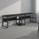Industrial 2 Person Double Desk | 79" Top with Under Shelf | Black