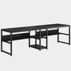 Industrial 2 Person Double Desk | 79" Top with Under Shelf | Black