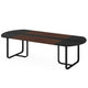 Executive Office Desk | 71’’ Brown Top w Curved Edges | Black Metal BM336918