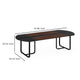 Executive Office Desk | 71’’ Brown Top w Curved Edges | Black Metal BM336918