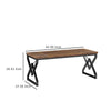 Executive Desk | 63’’ Rustic Wood Top | X Design Black Metal Frame BM336920