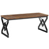 Executive Desk | 63" Rustic Wood Top | X Design Black Metal Frame