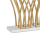 Sofa Console Table | 59’’ White Faux Marble | Sculptural Gold Base BM336921