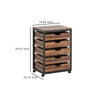 Mobile Office Cabinet | 5 Drawers Cutout Handles | Rustic Brown Black
