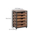 Mobile Office Cabinet | 5 Drawers Cutout Handles | Rustic Brown Black