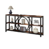 Sofa Console Table | 3 Tier | 71’’ Industrial Black Metal Frame BM336923
