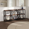 Sofa Console Table | 3 Tier | 71" Industrial Black Metal Frame