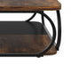 Coffee Table w Lower Shelf | Black n Rustic Brown Patchwork | 39’’ BM336924