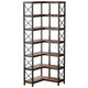 Corner Bookcase | 7 Tier w 14 Open Shelves | 79" Industrial Black
