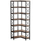 Corner Bookcase | 7 Tier w 14 Open Shelves | 79’’ Industrial Black BM336925