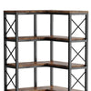 Corner Bookcase | 7 Tier w 14 Open Shelves | 79’’ Industrial Black BM336925