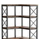 Corner Bookcase | 7 Tier w 14 Open Shelves | 79’’ Industrial Black BM336925