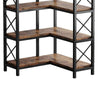 Corner Bookcase | 7 Tier w 14 Open Shelves | 79’’ Industrial Black BM336925