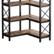 Corner Bookcase | 7 Tier w 14 Open Shelves | 79’’ Industrial Black BM336925