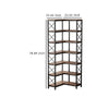 Corner Bookcase | 7 Tier w 14 Open Shelves | 79’’ Industrial Black BM336925