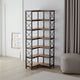 Corner Bookcase | 7 Tier w 14 Open Shelves | 79" Industrial Black