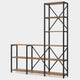 Ladder Corner Bookcase | 9 Shelf | Industrial Black Metal | Brown Wood BM336927