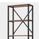 Ladder Corner Bookcase | 9 Shelf | Industrial Black Metal | Brown Wood BM336927