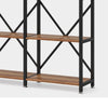 Ladder Corner Bookcase | 9 Shelf | Industrial Black Metal | Brown Wood BM336927