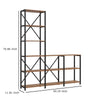 Ladder Corner Bookcase | 9 Shelf | Industrial Black Metal | Brown Wood BM336927