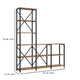 Ladder Corner Bookcase | 9 Shelf | Industrial Black Metal | Brown Wood BM336927