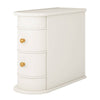 Side Table Nightstand w 2 Drawers | Narrow Curved Design | White Gold BM336928