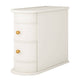 Side Table Nightstand w 2 Drawers | Narrow Curved Design | White Gold BM336928