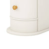 Side Table Nightstand w 2 Drawers | Narrow Curved Design | White Gold BM336928