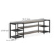 TV Media Entertainment Stand | Mesh Shelves | 79’’ Rustic Brown Black BM336929