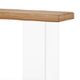 Sofa Console Table | 47’’ Brown Top w Wave Edges Clear Acrylic Legs BM336931