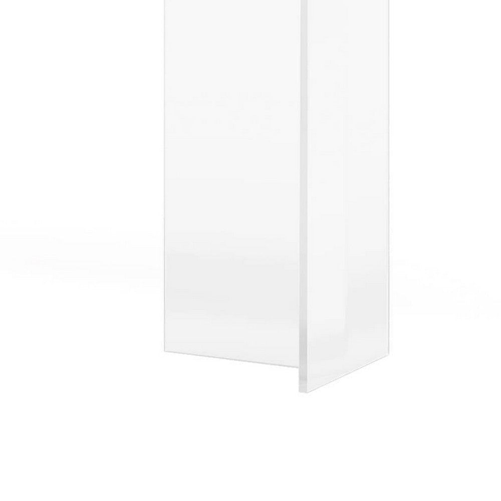 Sofa Console Table | 47’’ Brown Top w Wave Edges Clear Acrylic Legs BM336931