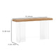 Sofa Console Table | 47’’ Brown Top w Wave Edges Clear Acrylic Legs BM336931