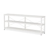 Sofa Console Table | 3 Tier Wood Shelves | 71’’ White Metal Frame BM336932