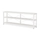 Sofa Console Table | 3 Tier Wood Shelves | 71’’ White Metal Frame BM336932