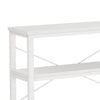 Sofa Console Table | 3 Tier Wood Shelves | 71’’ White Metal Frame BM336932