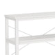 Sofa Console Table | 3 Tier Wood Shelves | 71’’ White Metal Frame BM336932