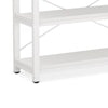 Sofa Console Table | 3 Tier Wood Shelves | 71’’ White Metal Frame BM336932
